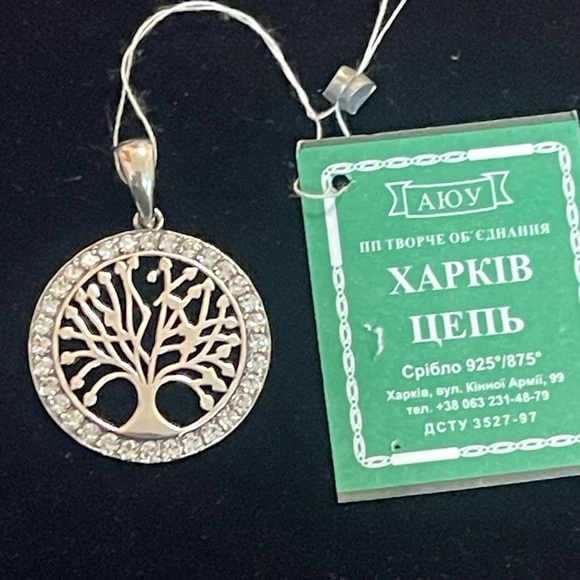 Sterling Silver 925 Tree of Life Pendant Necklace with cubic zirconia - Picture 7 of 10